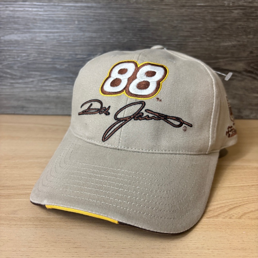 Vintage Nascar Hat Cap Strap Back Brown Dale Jarrett Racing Adjustable UPS